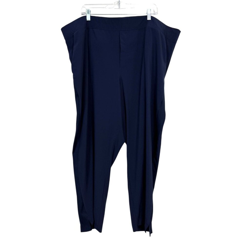 Athleta Brooklyn Ankle Pants Navy Blue Lightweight Pull-On Stretch Women Size 26